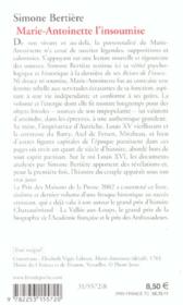 Marie antoinette, l'insoumise ( les reines de france au temps des bourbons, tome 4) - 4ème de couverture - Format classique
