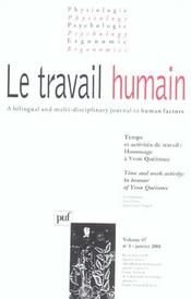 REVUE LE TRAVAIL HUMAIN n.67/1 (édition 2004) - Intérieur - Format classique