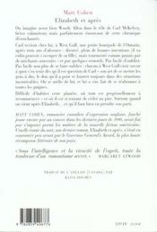 Elisabeth et après - 4ème de couverture - Format classique