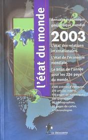 L'Etat Du Monde 2003 - Intérieur - Format classique