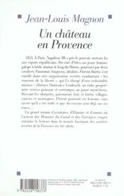 Un Château en Provence - 4ème de couverture - Format classique