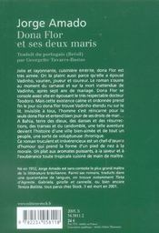 Dona flor et ses deux maris - 4ème de couverture - Format classique