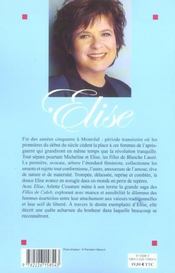 Elise : Les Filles de Caleb - tome 3 - 4ème de couverture - Format classique