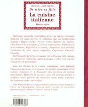 La cuisine italienne - 4ème de couverture - Format classique