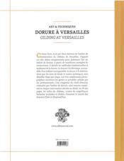 Art et techniques de la dorure à Versailles - 4ème de couverture - Format classique