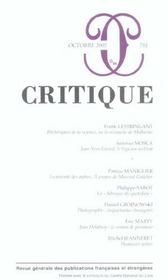 Revue Critique N.701 - Intérieur - Format classique