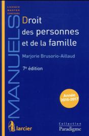 Droit des personnes et de la famille (7e édition) - Couverture - Format classique