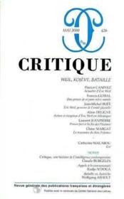 Revue Critique N.636 ; Eric Weil - Couverture - Format classique