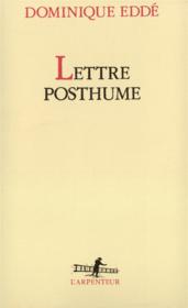 Lettre posthume - Couverture - Format classique