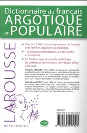 Dictionnaire de français argotique et populaire - 4ème de couverture - Format classique