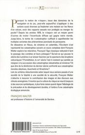 Catastrophes ; une histoire culturelle XVI-XXI siècle - 4ème de couverture - Format classique