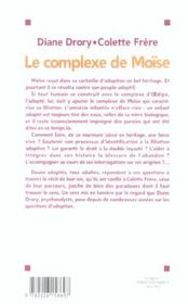 Le complexe de Moïse ; regards croisés sur l'adoption - 4ème de couverture - Format classique