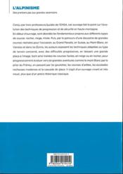 L'alpinisme ; des premiers pas aux grandes ascensions - 4ème de couverture - Format classique