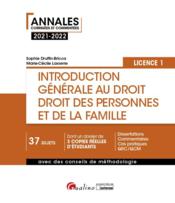 Introduction generale au droit et droit des personnes et de la famille : L1 (édition 2021/2022) - Couverture - Format classique