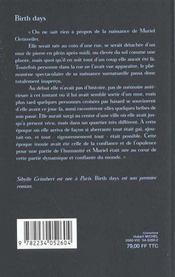 Birth days - 4ème de couverture - Format classique