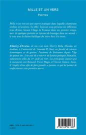 Mille et un vers - 4ème de couverture - Format classique