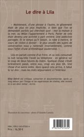 Le dire à Lilla - Couverture - Format classique