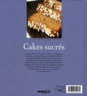Cakes sucrés - 4ème de couverture - Format classique