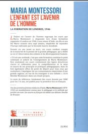 L'enfant est l'avenir de l'homme - 4ème de couverture - Format classique