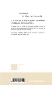 Le frère de mes nuits - 4ème de couverture - Format classique