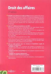 Droit des affaires (17e édition) - 4ème de couverture - Format classique
