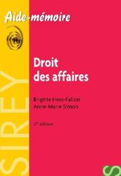 Droit des affaires (17e édition) - Couverture - Format classique