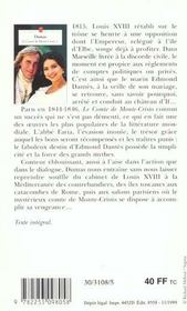 Le comte de Monte-Cristo t.1 - 4ème de couverture - Format classique