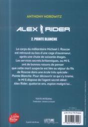 Alex Rider T.2 ; pointe blanche - 4ème de couverture - Format classique