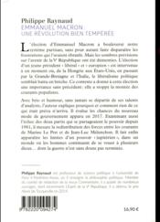 Emmanuel Macron : une révolution bien tempérée - 4ème de couverture - Format classique