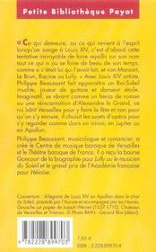 Louis XIV artiste - 4ème de couverture - Format classique