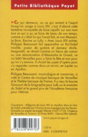 Louis XIV artiste - 4ème de couverture - Format classique
