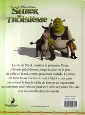 Shrek Le Troisieme ; Un Heritier Pour Le Trone - 4ème de couverture - Format classique