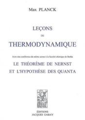 Leçons de thermodynamique - Couverture - Format classique