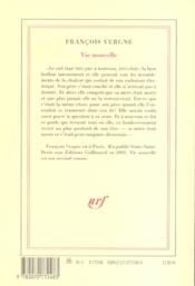 Vie nouvelle - 4ème de couverture - Format classique