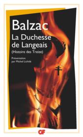 La duchesse de Langeais ; histoire des treize - Couverture - Format classique
