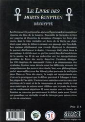 Le livre des morts égyptien décrypté - 4ème de couverture - Format classique