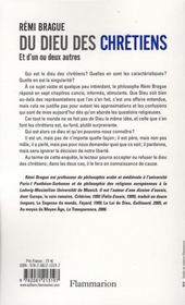 Du Dieu des chrétiens ; et d'un ou deux autres - 4ème de couverture - Format classique