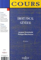 Droit Fiscal General (6e Edition) - 4ème de couverture - Format classique