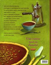 Une cuisine tout en chocolat ; 60 recettes et histoires autour du monde en chocolat - 4ème de couverture - Format classique