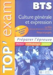 Top'Exam T.117 ; Culture Générale Et Expression ; Bts - Intérieur - Format classique