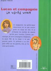 Lucas Et Compagnie - La Verite Vraie - 4ème de couverture - Format classique
