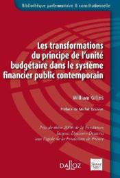 Les transformations du principe de l'unite budgètaire dans le système financier public contemporain - Couverture - Format classique