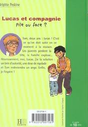 Lucas et compagnie - pile ou face ? - 4ème de couverture - Format classique