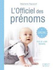 L'officiel des prénoms ; garçons - Couverture - Format classique