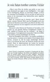 Je vois Satan tomber comme l'éclair - 4ème de couverture - Format classique