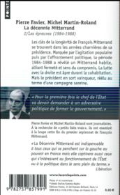 La décennie Mitterrand t.2 ; les épreuves, 1984-1988 - 4ème de couverture - Format classique
