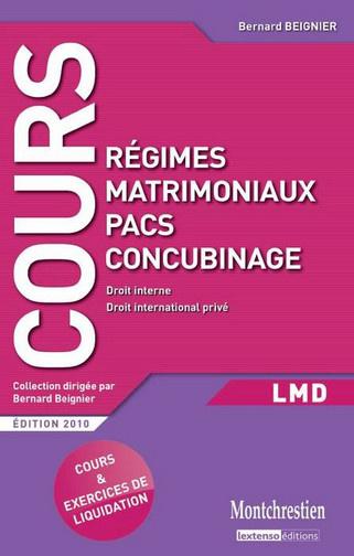Régimes matrimoniaux, PACS, concubinage (2e édition)
