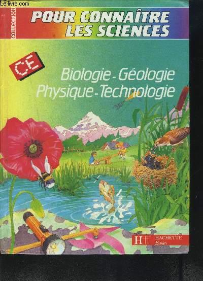 Pour connaitre les sciences biologie/geologie/physique/technologie ce - livre de l'eleve - ed.1987