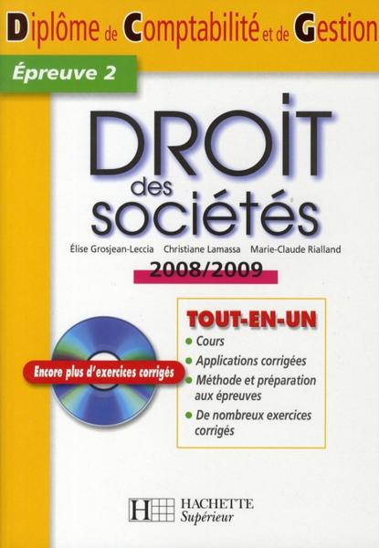 Droit des sociétés : épreuve 2 du DCG (1Cédérom) by Lamassa, Christiane'