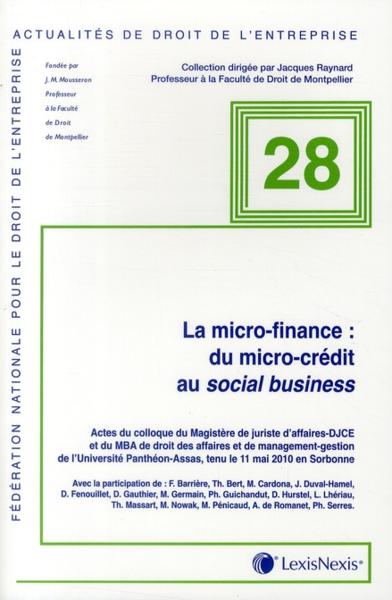 La micro-finance : du micro-crédit au social business